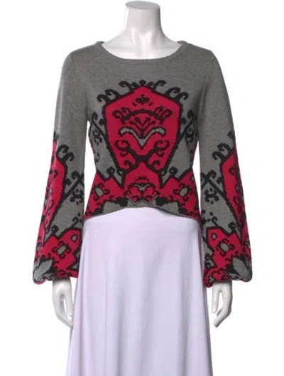 Pre-owned For Love & Lemons Patterned Crew Neck Sweater In Multi
