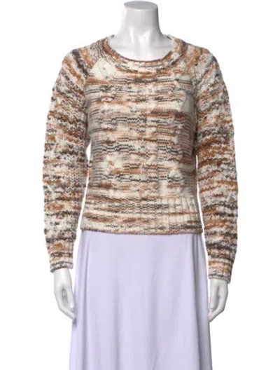 Pre-owned For Love & Lemons Patterned Crew Neck Sweater In Neutrals
