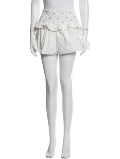 Pre-owned For Love & Lemons Patterned Mini Shorts In White