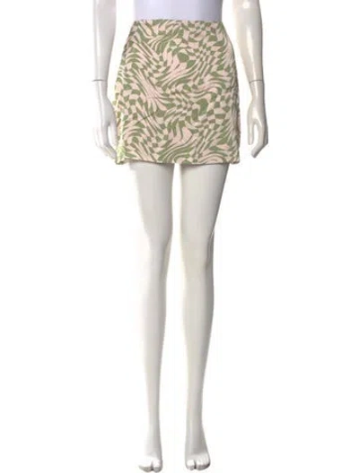 Pre-owned For Love & Lemons Patterned Mini Skirt In Black