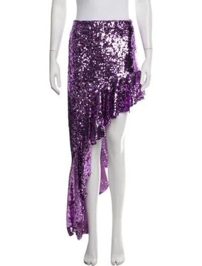 Pre-owned For Love & Lemons Patterned Mini Skirt W/ Tags In Purple
