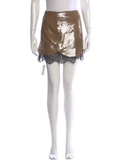 Pre-owned For Love & Lemons Patterned Mini Skirt W/ Tags W/tags In Black