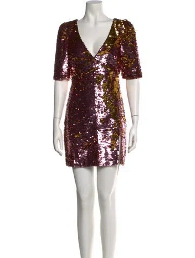 Pre-owned For Love & Lemons Patterned V-neck Tunic In Pink