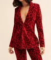 For Love & Lemons Penny Psychedelic Floral Print Blazer In Red In Red