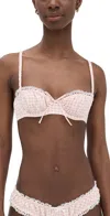 For Love & Lemons Petal Gingham Underwire Bra Pink