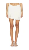 For Love & Lemons Pheobe Knit Mini Skirt In White