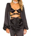 For Love & Lemons Pia Bra Top In Black In Black