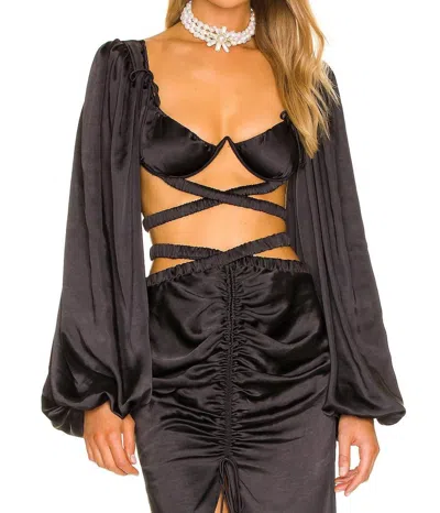For Love & Lemons Pia Bra Top In Black