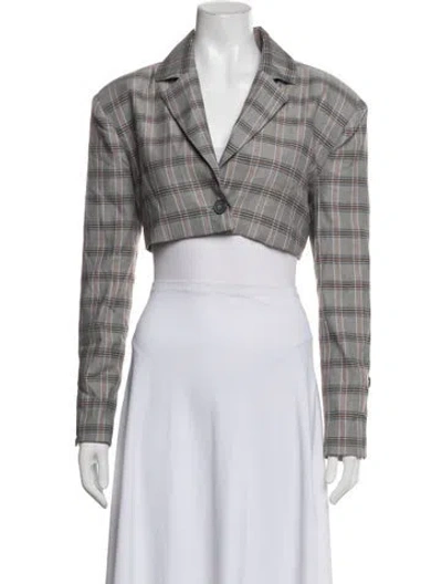 Pre-owned For Love & Lemons Plaid Print Blazer W/ Tags In Neutrals