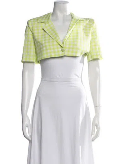 Pre-owned For Love & Lemons Plaid Print Jacket W/ Tags In Green