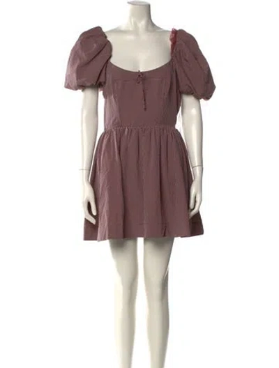 Pre-owned For Love & Lemons Plaid Print Mini Dress In Red