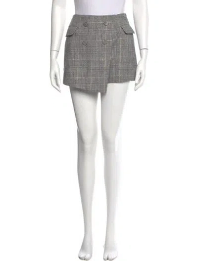 Pre-owned For Love & Lemons Plaid Print Mini Shorts W/ Tags In Brown