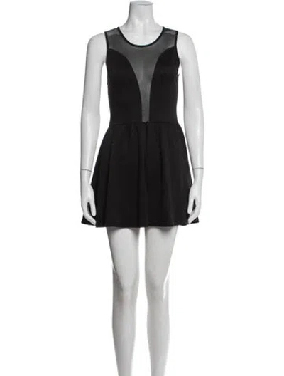 Pre-owned For Love & Lemons Plunge Neckline Mini Dress In Black