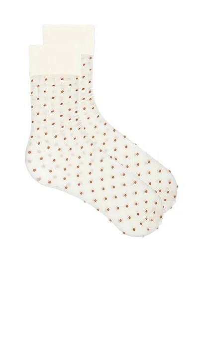 For Love & Lemons Polka Dot Knee High Tights In Neutral