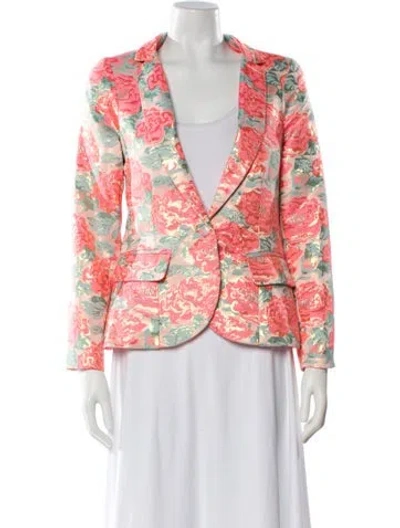 Pre-owned For Love & Lemons Printed Blazer W/ Tags In Pink