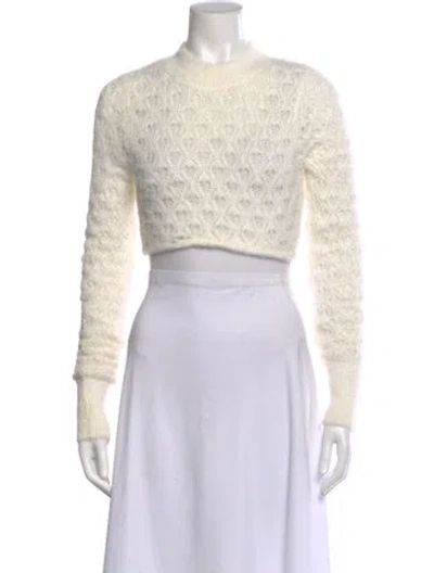 Pre-owned For Love & Lemons Printed Crew Neck Sweater In Neutral