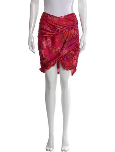 Pre-owned For Love & Lemons Printed Knee-length Skirt In Red