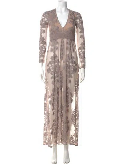 Pre-owned For Love & Lemons Printed Long Dress In Multi