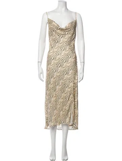 Pre-owned For Love & Lemons Printed Midi Length Dress In Multi