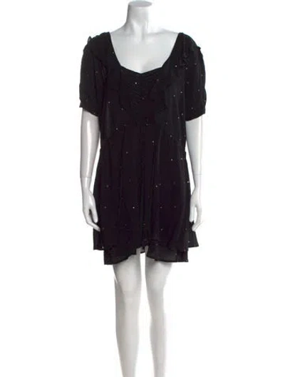Pre-owned For Love & Lemons Printed Mini Dress In Black