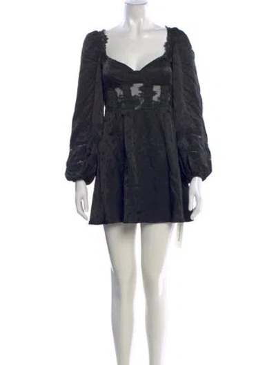 Pre-owned For Love & Lemons Printed Mini Dress In Black