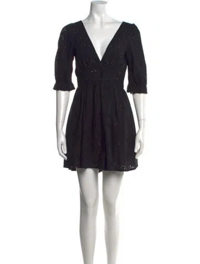 Pre-owned For Love & Lemons Printed Mini Dress In Black