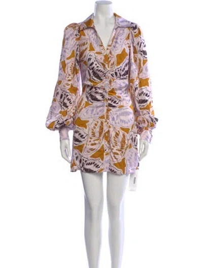 Pre-owned For Love & Lemons Printed Mini Dress In Blue