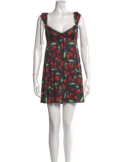 Pre-owned For Love & Lemons Printed Mini Dress In Multi