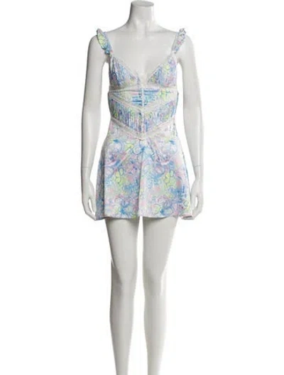 Pre-owned For Love & Lemons Printed Mini Dress In Multi