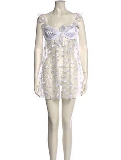Pre-owned For Love & Lemons Printed Mini Dress In Neutral