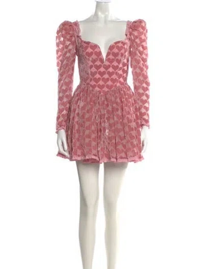Pre-owned For Love & Lemons Printed Mini Dress In Pink