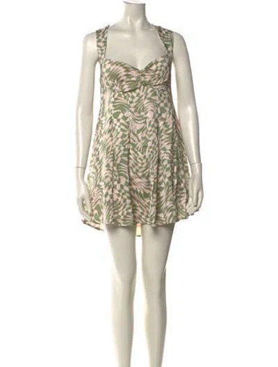 Pre-owned For Love & Lemons Printed Mini Dress W/ Tags In Multi