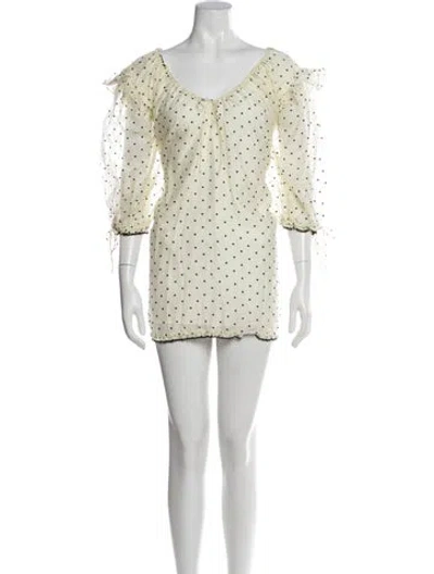 Pre-owned For Love & Lemons Printed Mini Dress W/ Tags In Neutral