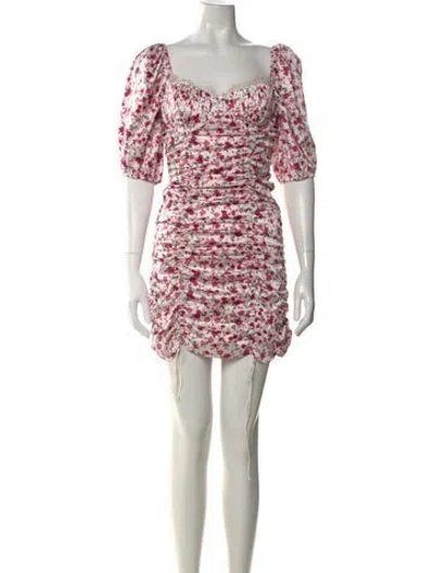 Pre-owned For Love & Lemons Printed Mini Dress In White