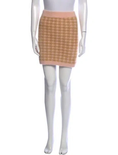 Pre-owned For Love & Lemons Printed Mini Skirt In Pink