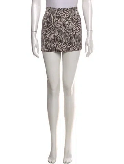 Pre-owned For Love & Lemons Printed Mini Skirt W/ Tags In Black