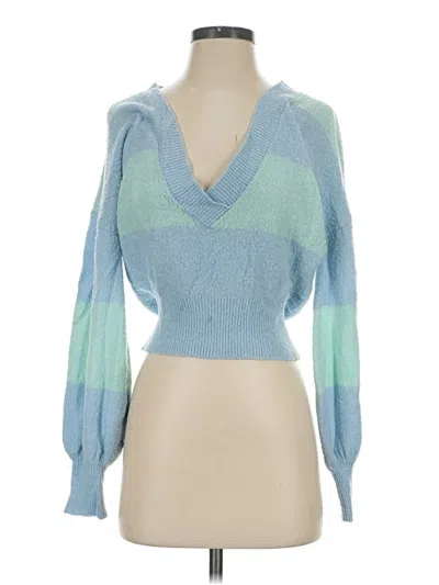 Pre-owned For Love & Lemons Pullover Sweater In Blue