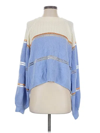 Pre-owned For Love & Lemons Pullover Sweater In Blue