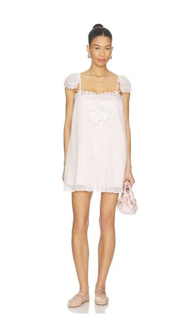 For Love & Lemons Rae Rose Mini Dress In White