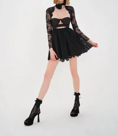 For Love & Lemons Regina Mini Dress In Black