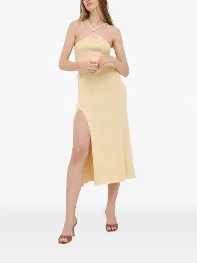 For Love & Lemons Ring Cut-out Midi Dress In Neutral