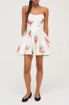 For Love & Lemons Rosebud Corset Halter Minidress