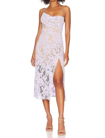 For Love & Lemons Rosemary Midi Dress In Purple