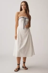 For Love & Lemons Rosie Strapless Bow Midi Dress In White