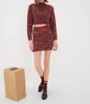 For Love & Lemons Ruby Mini Skirt In Brown In Brown
