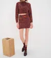 For Love & Lemons Ruby Turtleneck Sweater In Brown In Burgundy