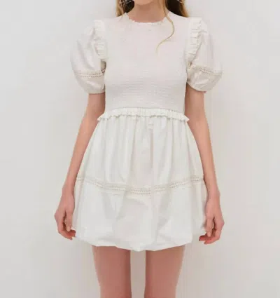 For Love & Lemons Sandy Mini Dress In Cotton In White