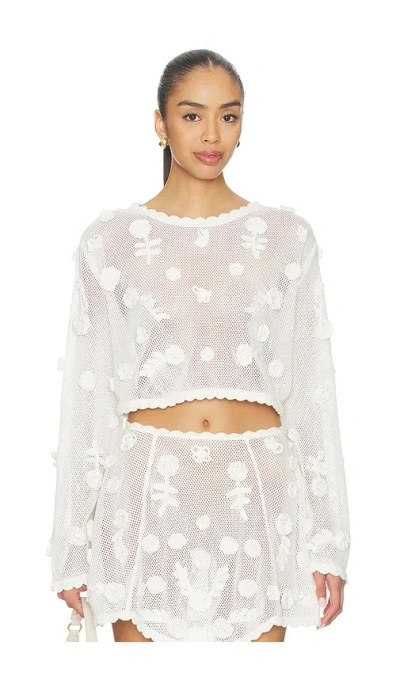 For Love & Lemons Sara Top In White