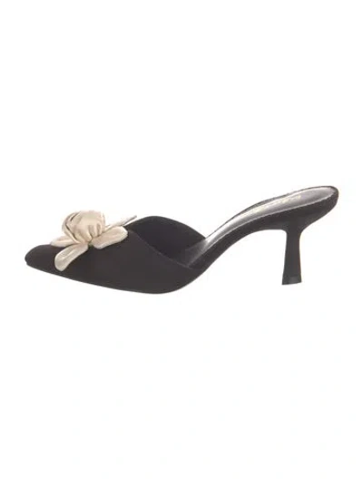 Pre-owned For Love & Lemons Satin Mules In Black