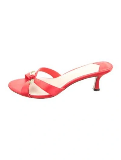 Pre-owned For Love & Lemons Satin Sandals In Red